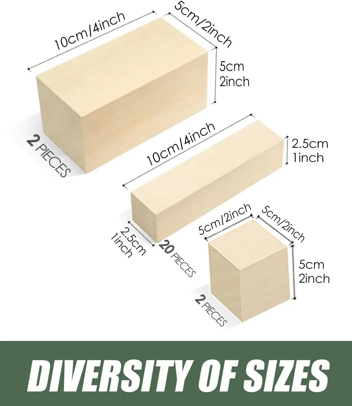 24PCS Soft Wood Carving Blocks Kit with