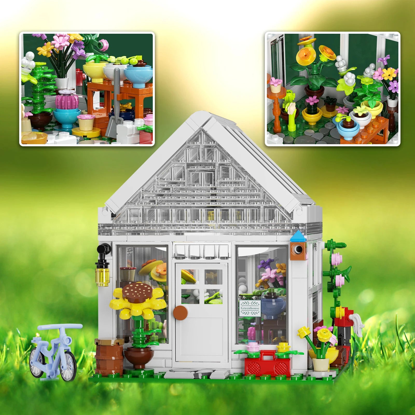 Greenhouse Building Block Pretty Flower Garden Architecture