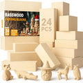 24PCS Soft Wood Carving Blocks Kit with