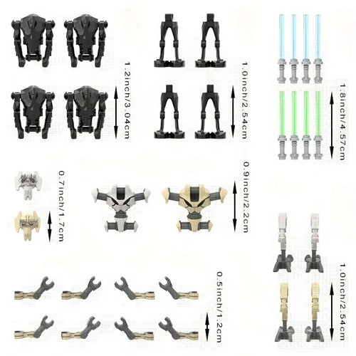 28 Droids Building Blocks Set - Articulated